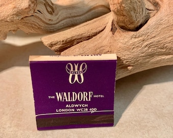 Vintage The Waldorf Hotel of Aldwych London United Kingdom Matchbook, Historical Hotel, Collectors, Retiree, Souvenir.  Bin X3