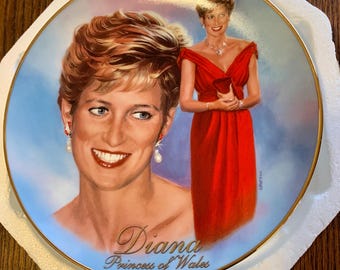Plato de colección vintage Princesa Diana: Una mujer con estilo. "Por siempre, Diana". Edición limitada. Certificado de autenticidad. Porcelana. Contenedor PD19.