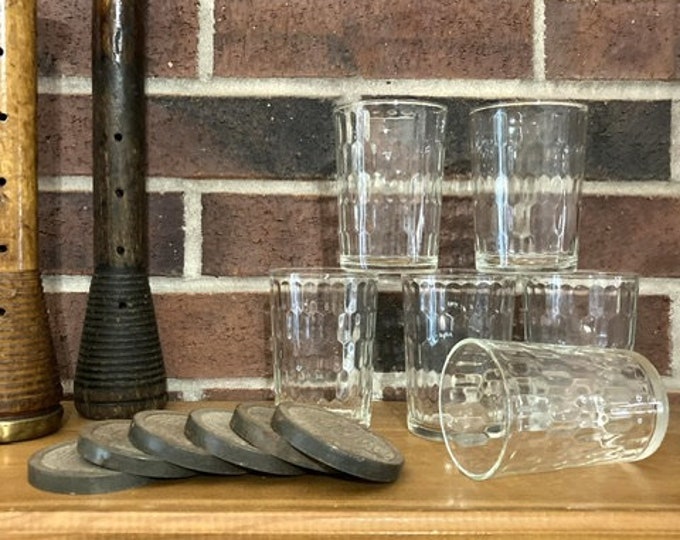 Vintage Snuff Glasses With Metal Lids, Tobacco, Dipping/chew, Rustic