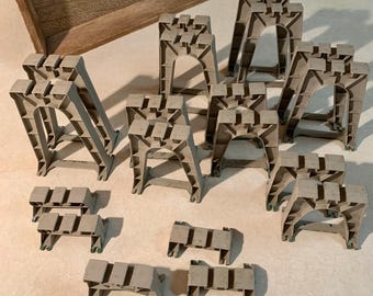 1950s Lionel No 110 Graduated Train Track Trestle Pieces, Lot of 19, Locomotives, O Gauge, Durable Plastic, See Description.  Bin LM1