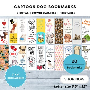 Adorables marcadores de dibujos animados para amantes de los perros: ¡perfectos para amantes de los perros y lectores jóvenes!, Amantes de los perros, Marcadores, Marcadores de libros, Regalos