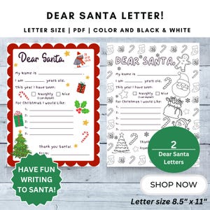 Carta a Papá Noel, Carta a Papá Noel, Actividad para colorear, Escribir a Papá Noel, Lista de deseos para regalar