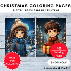 Kids Christmas Coloring Pages: 40 Festive Designs (PDF)