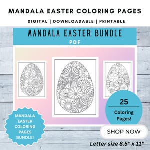 Mandala di Pasqua con fiori, disegni da colorare per adulti, Mandala di fiori, PDF, stampabili, schemi antistress, arteterapia, disegni da colorare con fiori