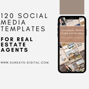 120 Social Media Marketing Template for Real Estate Agency | Editable Instagram Templates | Canva Templates