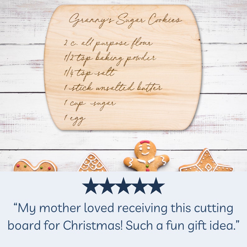 Handwritten Family Engraved Recipe Cutting Board, Maple Walnut Custom ...