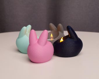 Konijnen theelichtje en paas-lentedecoratie