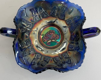 フェントン マリーゴールド カーニバル ガラス バタフライ ボンボン