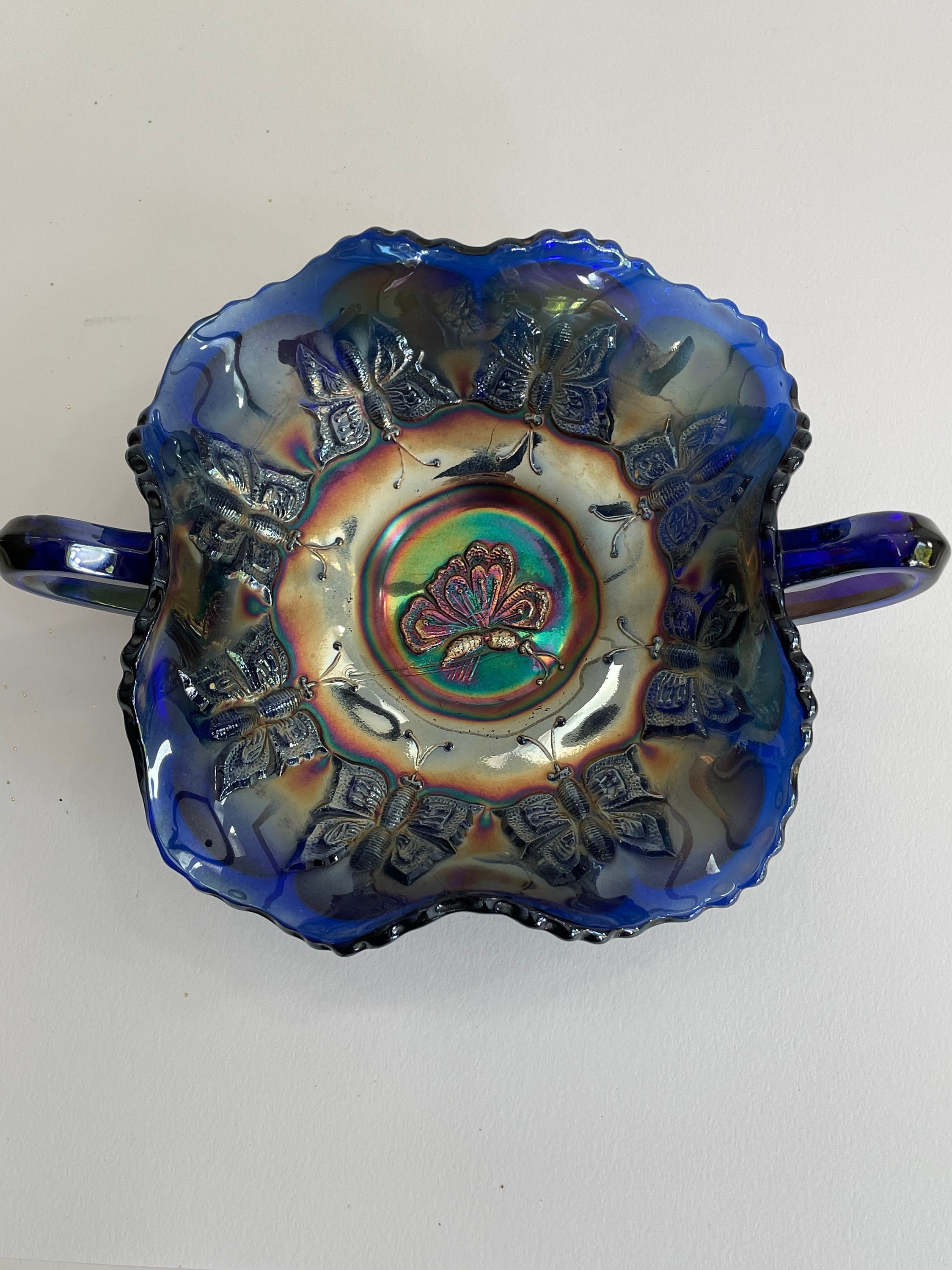 Fenton Butterfly Carnival Glass - Etsy