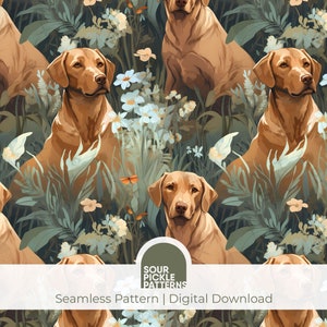 Patrón de Labrador Rojo: Ilustración de perro adorable para proyectos creativos de manualidades, jpg