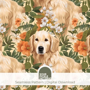 Modello Golden Retriever - Illustrazione di un simpatico cucciolo di cane per scrapbooking e artigianato, file jpg