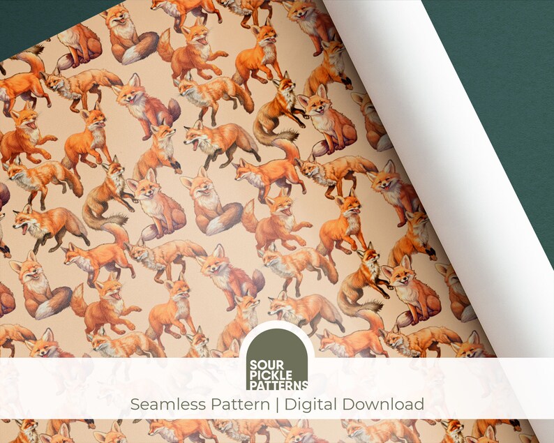 Cute Fox Digital Paper: Seamless Pattern for Scrapbooking, Fabric ...