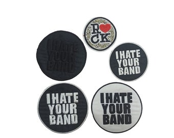 I Hate your Band Rock Pop Metal Music Opinion #IHYB Patch Iron Sew On Embroidered Applique Craft Supply for Jackets Caps Hats Shirts