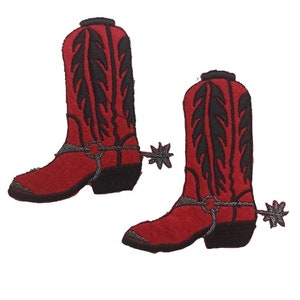6 Cowboy Stivale Sperone Cowgirl Country Western Line Dancing Rodeo Cavallo Toppa Ferro Cucire Ricamato Applique Forniture Artigianali per Giacca Cappello Camicia