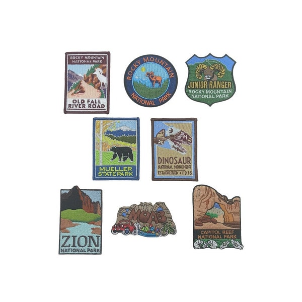 Rocky Mountain Colorado The Rockies Mueller CO Moab Zion Utah UT US National Park Patch Iron Sew On Embroidered Jacket Jeans Travel Souvenir