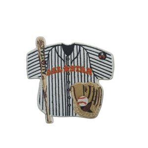 Baseball alle Sterne Shirt Ärmel Fledermaus Ball Handschuh Mitt Nadelstreifen Patch Eisen oder Sew On gestickte Applikation Handwerk Versorgung für Jacken Hut Tasche