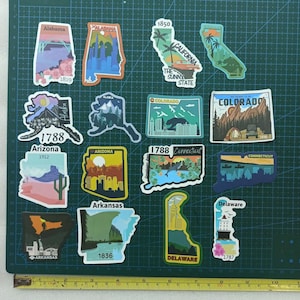 State Sticker Street US State Shaped Stickers: Travel Map Decals (2pcs) - Etsy