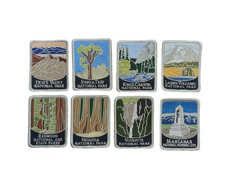 California National Park Yosemite Redwood Sequoia Lassen Volcanic Joshua Tree Death Valley Kings Canyon CA US Patch Iron Sew On Embroidered