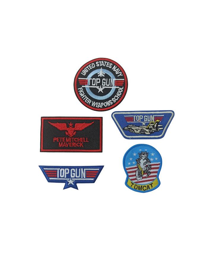 Top Gun Maverick Embroidered Badge Patch – Iron-On Pilot Falcon Design, 3” X 3.5”