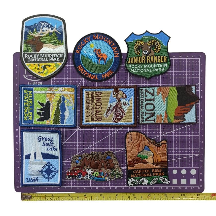 Rocky Mountain National Park Patch Iron-on Applique For Clothing, Nature Badge