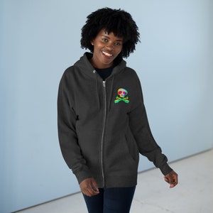 Paddle Skull and Crossbones Unisex Premium Full Zip Hoodie
