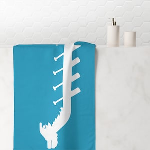 Large Teal Dragon Boat Mink-Cotton Towel