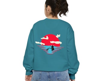 OC1 Outrigger Canoe Paddle Sunset Unisex Garment-Dyed Sweatshirt