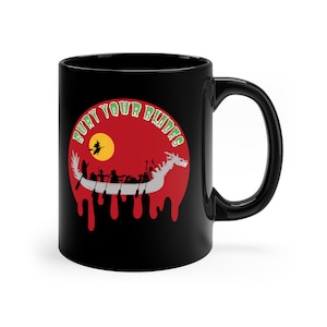 Bury Your Blades Halloween Dragon Boat 11oz Black Mug