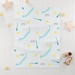 Dragon Boat Print Soft Fleece Baby Blanket