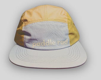 Paddle Rad Colorblock Pastel Tech Hat, 5-panel Nylon Hat, Water Resistant; Gift for Outrigger Canoe & SUP Paddlers