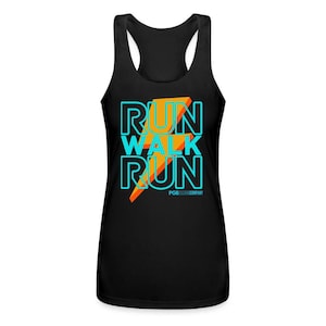 Run Walk Women&#39;s Performance Tank, Marathon Interval Training, Gift for Runners, Moisture-Wicking Graphic Tank Top or Graphic Tee