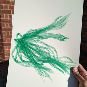 A3 Pen Plotter Art: FL30CK - &#39;Finch&#39; | pen plotter art | Boids | Generative Art | Birds | Simulation | abstract | minimalist art print