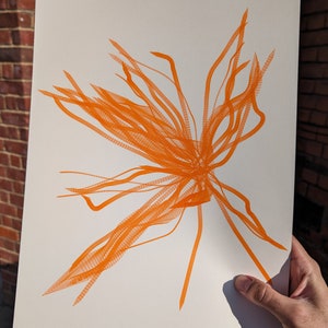 A3 Pen Plotter Art: FL30CK - &#39;Waxwing&#39; | pen plotter art | Boids | Generative Art | Birds | Simulation | abstract | minimalist art print