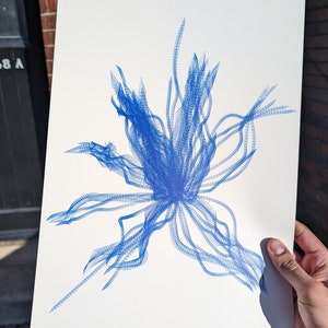 A3 Pen Plotter Art: FL30CK - &#39;Sparrow&#39; | pen plotter art | Boids | Generative Art | Birds | Simulation | abstract | minimalist art print