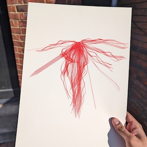 A3 Pen Plotter Art: FL30CK - &#39;Starling&#39; | pen plotter art | Boids | Generative Art | Birds | Simulation | abstract | minimalist art print