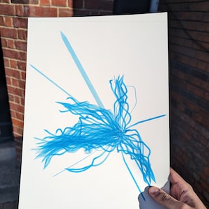 A3 Pen Plotter Art: FL30CK - &#39;Pigeon&#39; | pen plotter art | Boids | Generative Art | Birds | Simulation | abstract | minimalist art print