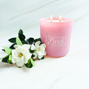 Gardenia Scented Candle: Soy Wax Blend, 50-Hr Burn
