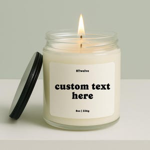 Personalized Candle | Custom Label Soy Wax Candle with Logo