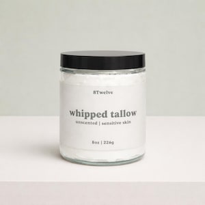 Whipped Grass Fed Beef Tallow | Unscented Face & Body Moisturizer for Sensitive Skin