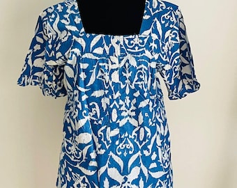 Hand Block Print Cotton Pajama Set, Short Sleeve Lounge and Sleepwear, Summer Nightwear, Gifts for Her, Christmas Pajamas, Cotton Pajama Set