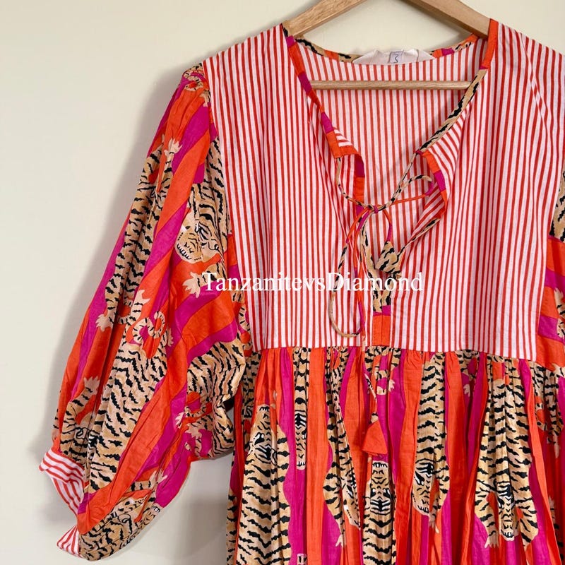 Silky Tiger Stripe Occasion Dress