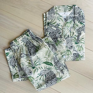 Hand Block Print Cotton Pajama Set: Floral Loungewear