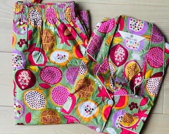 Hand Block Print Cotton Pajama Set: Floral Jaipuri Loungewear