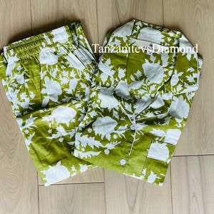 Hand Block Print Cotton Pajama Set: Jaipuri Floral Loungewear