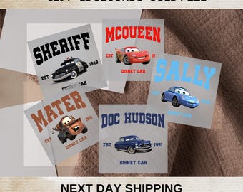 Cars DTF Transfers, Cars Movie Heat Transfer, Disney Ready To Press, Disney Pixar Transfer