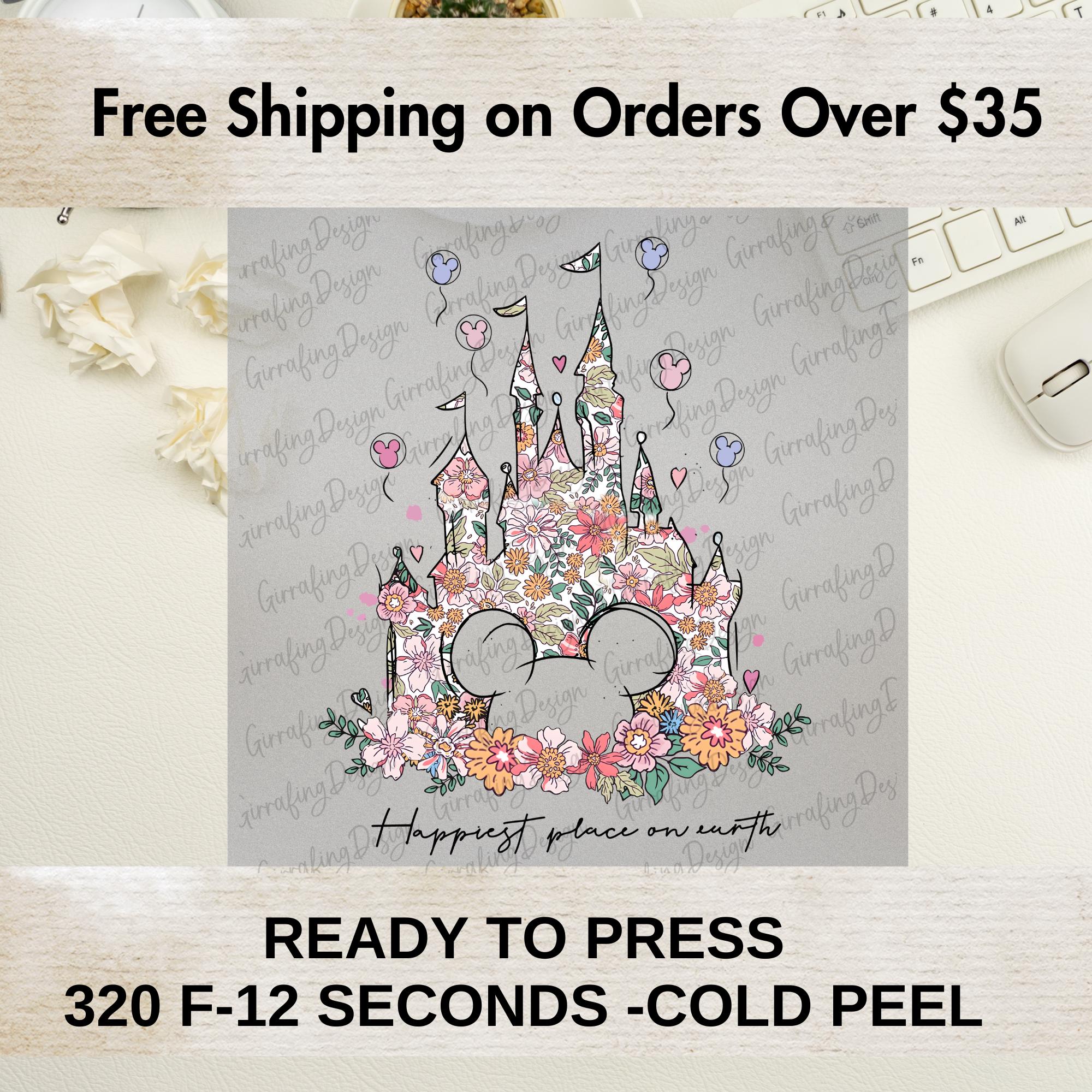 Happiest Place On Earth Transfer, Disney Magic Kingdom Image Transfer, Disney Family Vacation DTF Transfer, Disney Dtf Transfers
