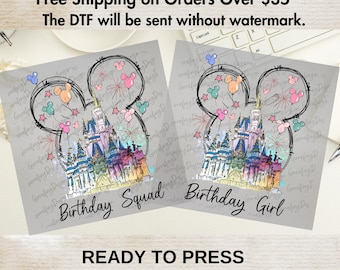 Disney Birthday Girl DTF Transfer, Brithday Squad Image Transfer, Family Vacation, Vacay Mode Dtf, Birthday Squad Transfer, Birthday Crew