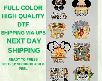Disney Safari DTF Transfers, Retro Animal Kingdom DTF, Transfer Ready to Press, Disney DTF Print Heat Transfer