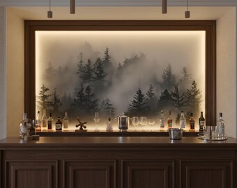Misty Forest Wallpaper, Foggy Forest Wallpaper Peel and Stick