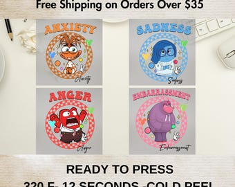Inside Out Dtf, Inside Out Ready To Press, Inside Out 2  Dtf, Disney Dtf Gang Sheet, Disney Hot Press